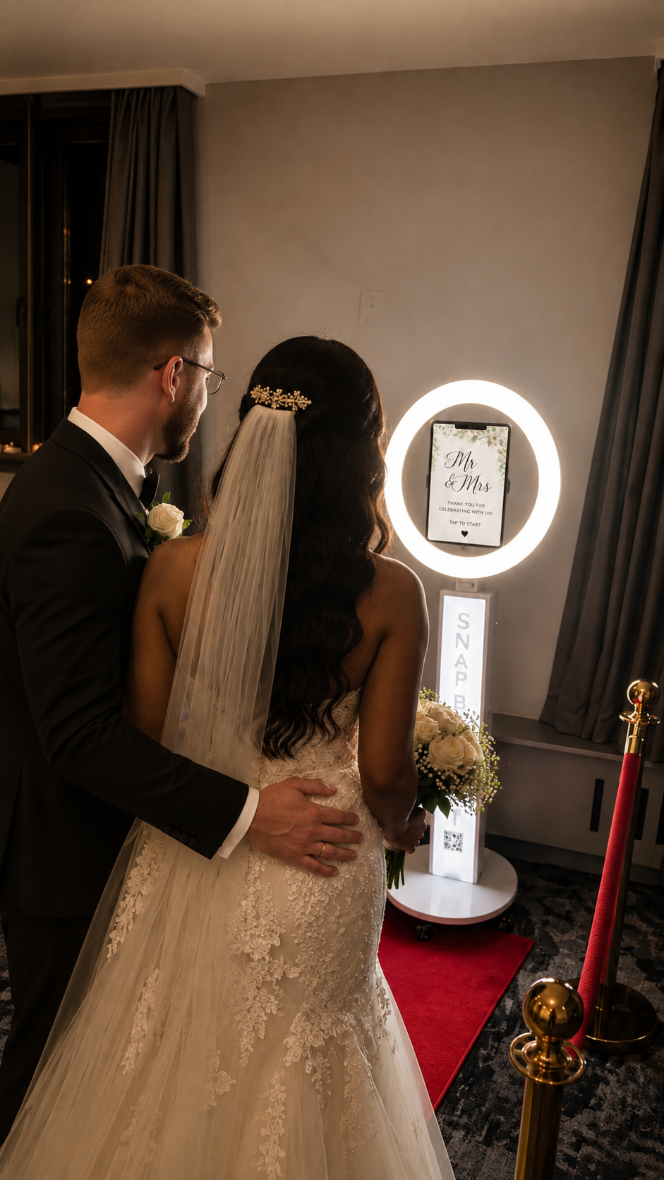 SnapBooth wedding photo booth with instant prints